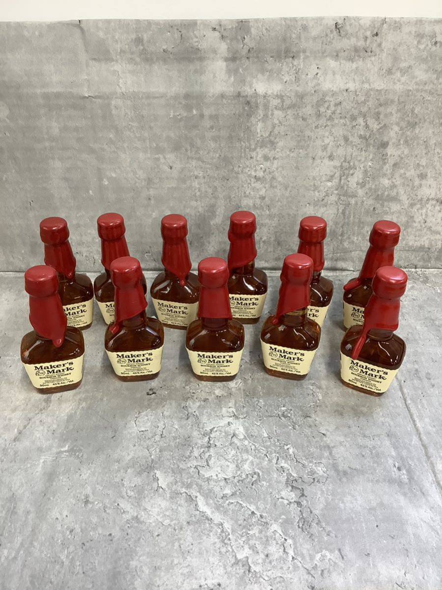 3U1 Maker’s Mark BOURBONWHISKY サントリー ウイスキー アルコール分45% 古酒 ミニボトル 50ml 11本まとめ 未開栓品 現状品 非売品の画像1