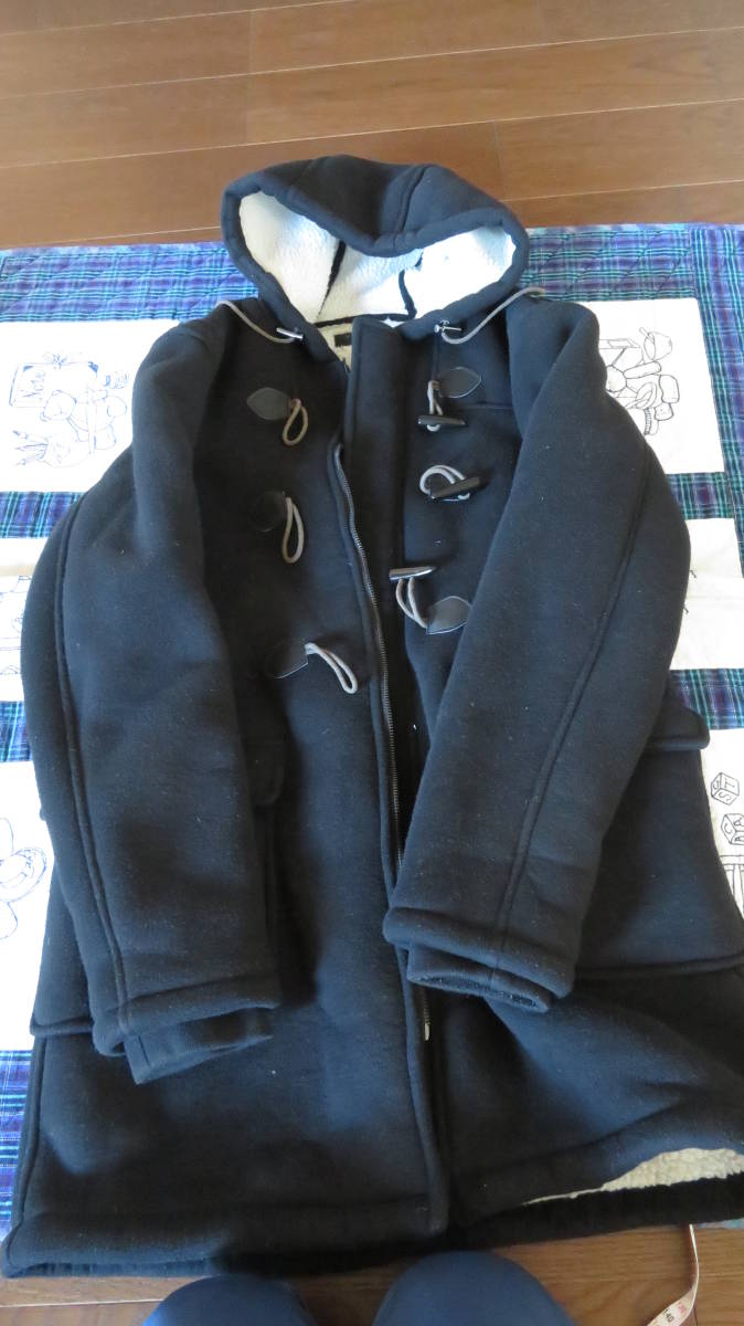 ZARA MAN dark navy duffle coat lining mouton 42 size 