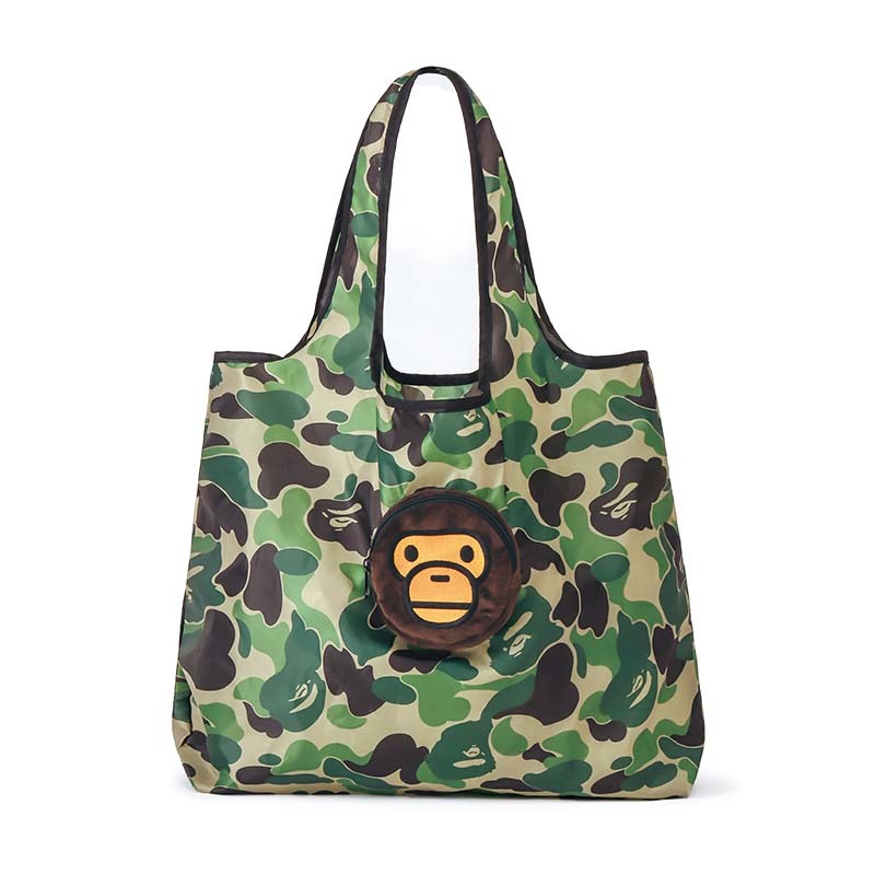 BAPE KIDS◆A BATHING APE／迷彩カモ◆ア ベイシング エイプ◆ショッピングバッグ＆MILO(R)型エコバッグ カラビナ付き/CAMO/付録