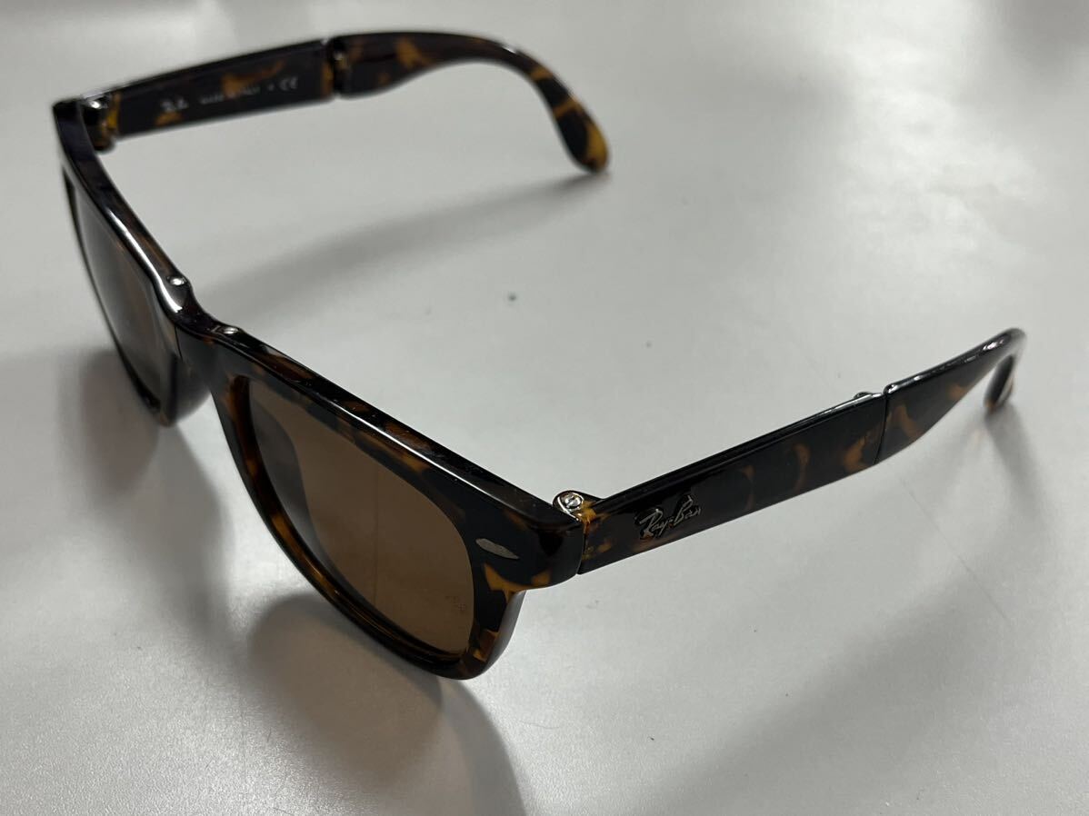 1円スタート サングラス Ray-Ban レイバン RayBan RB4105-710 50サイズ FOLDING WAYFARER フォールディング ウェイファーラー 折りたたみ_画像4