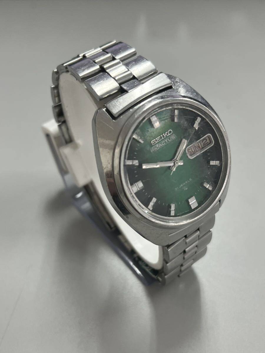 1円スタート SEIKO セイコー 腕時計 ACTUS アクタス 自動巻き 7019-7350 デイデイト カットガラス 稼働品 の画像1