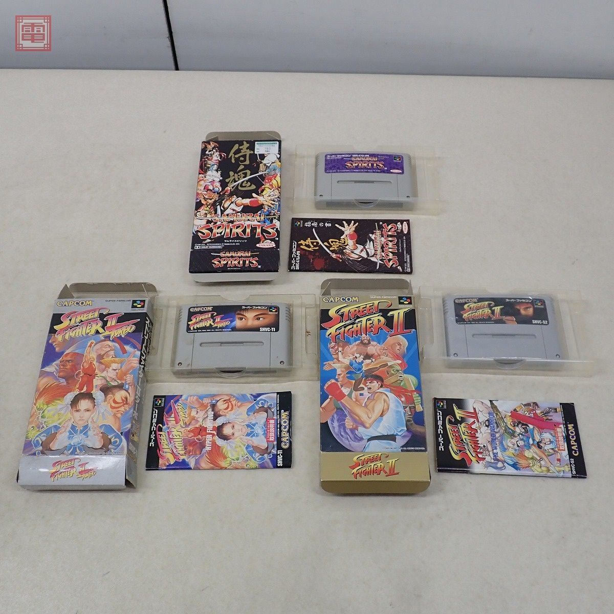 動作保証品 SFC スーパーファミコン サムライスピリッツ/ストリートファイターII/TURBO 等 格闘系 まとめて 6本セット 箱説付【10_画像4