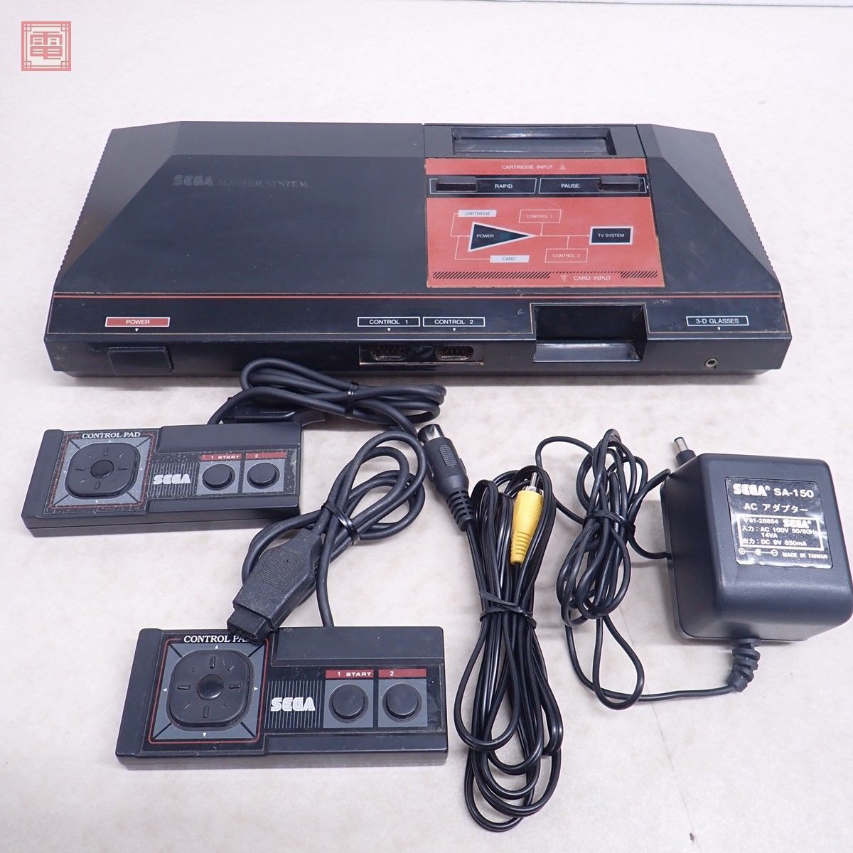 1円〜 動作品 MS マスターシステム MASTER SYSTEM 本体 MK-2000 セガ SEGA AC + AVケーブル/コントローラ付【20の画像1