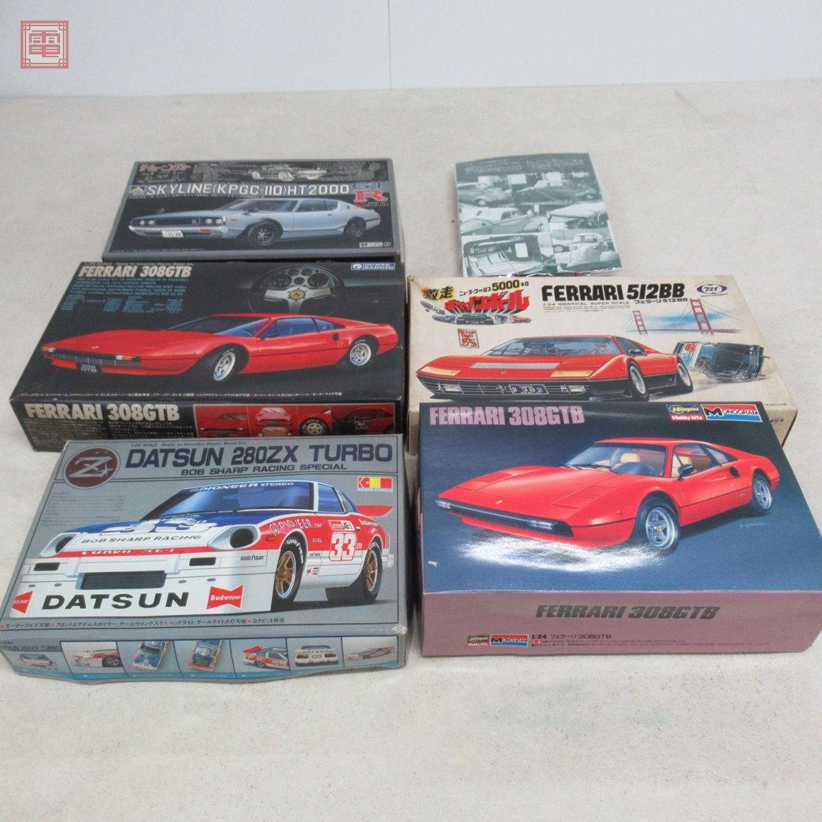 グンゼ/マルイ他 1/24 ダットサン 280ZX ターボ/フェラーリ 308GTB/フェラーリ 512BB 他 まとめて6点セット ジャンク パーツ取りに!!【20_画像1