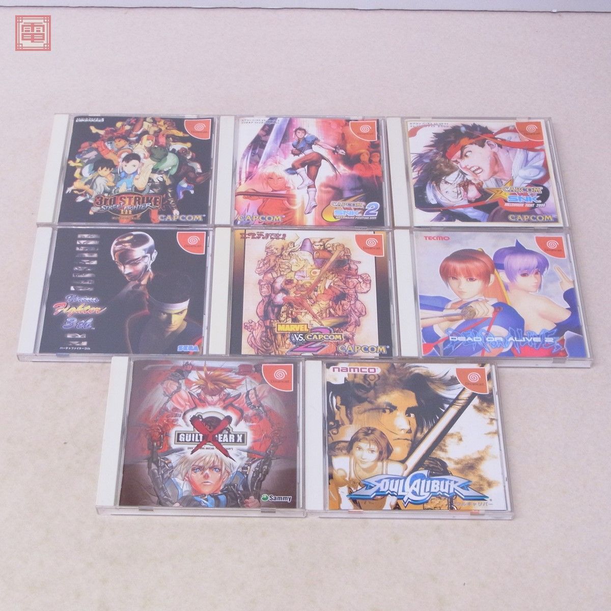 動作保証品 DC ドリームキャスト CAPCOM VS. SNK/2/マーヴルVS.カプコン2/ストリートファイターIII 等 格闘系 計 8本セット 箱説帯付【10の画像1