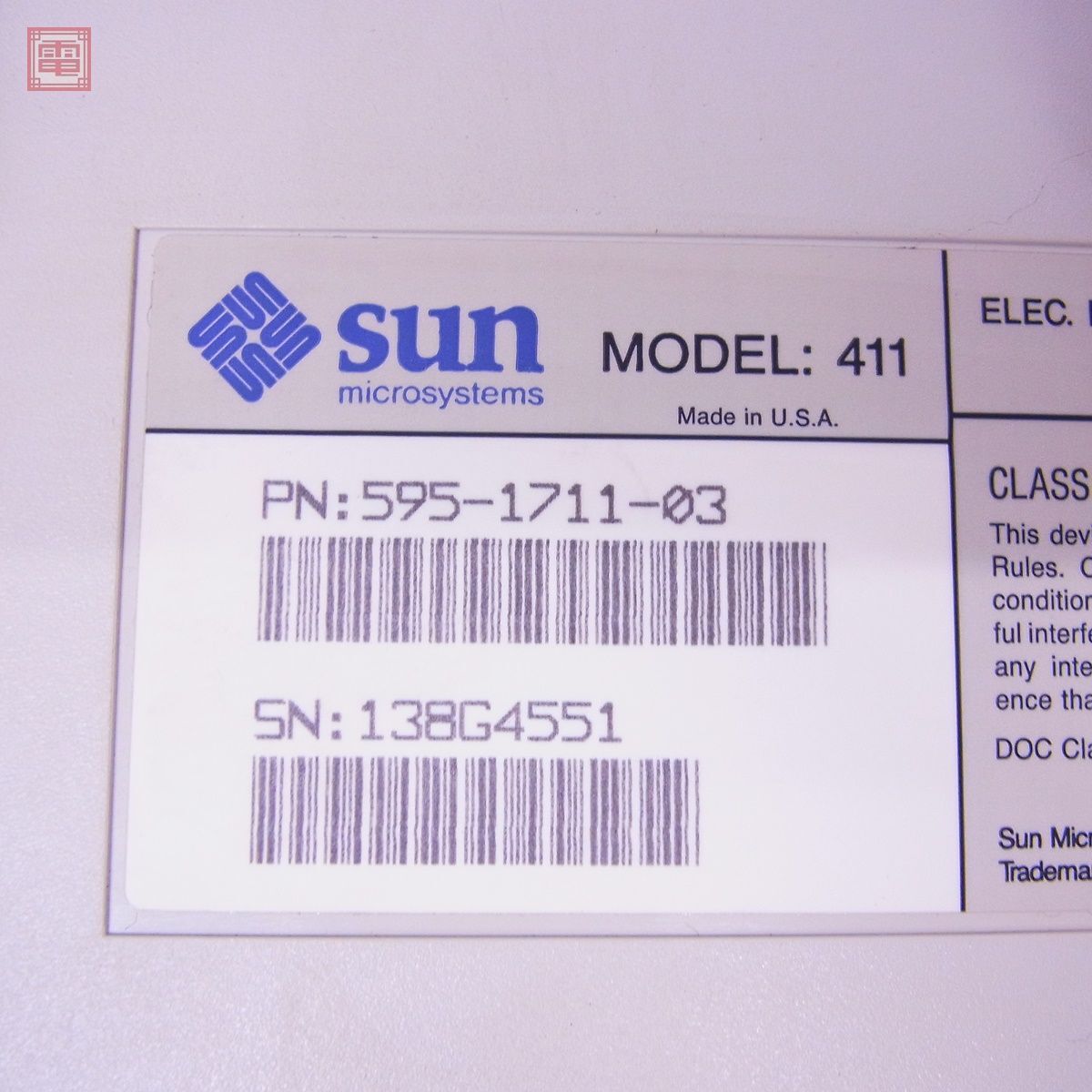 SUN microsystems MODEL 411 595-1711-03 サンマイクロシステムズ NSSUN SCSI テープドライブ 通電のみ確認 パーツ取りにどうぞ【20の画像8