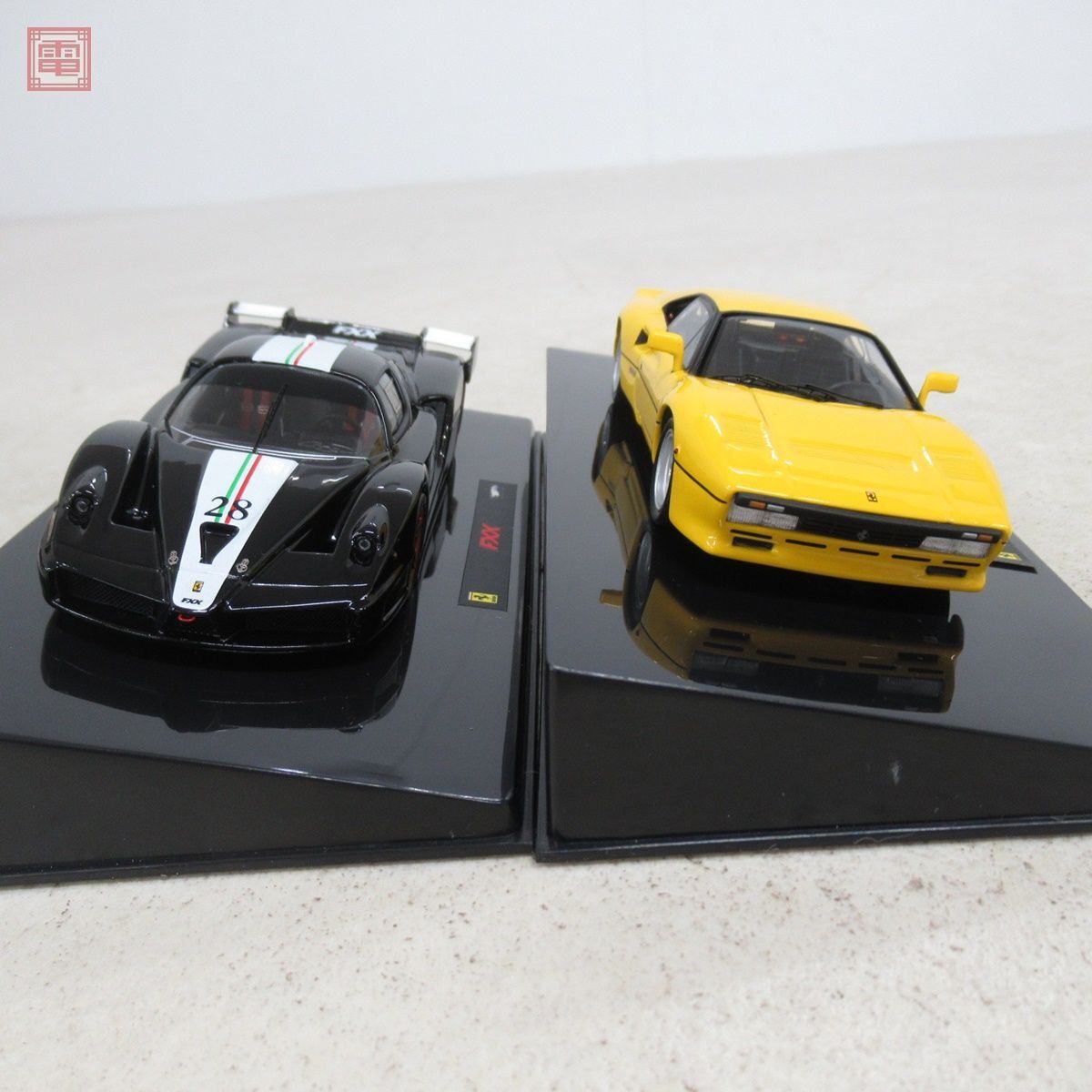 ホットウィール エリート 1/43 フェラーリ GTO イエロー P9929/FXX ブラック N5608 計2台セット Hotwheels Ferrari【10_画像6