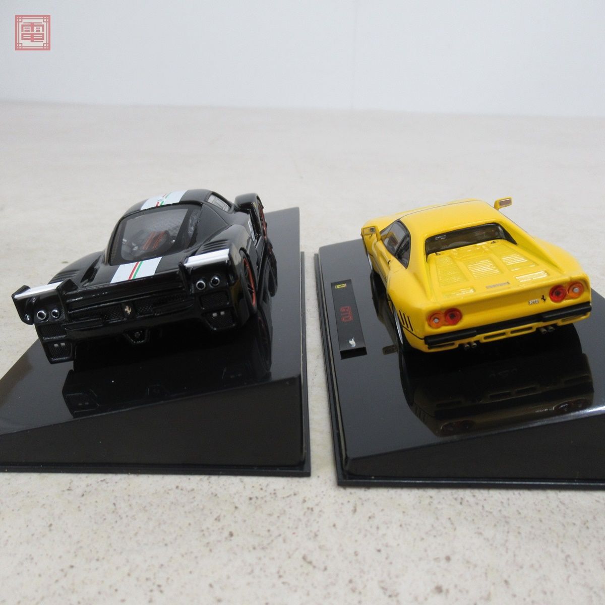 ホットウィール エリート 1/43 フェラーリ GTO イエロー P9929/FXX ブラック N5608 計2台セット Hotwheels Ferrari【10の画像7