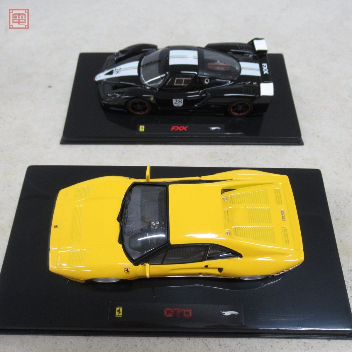 ホットウィール エリート 1/43 フェラーリ GTO イエロー P9929/FXX ブラック N5608 計2台セット Hotwheels Ferrari【10の画像3