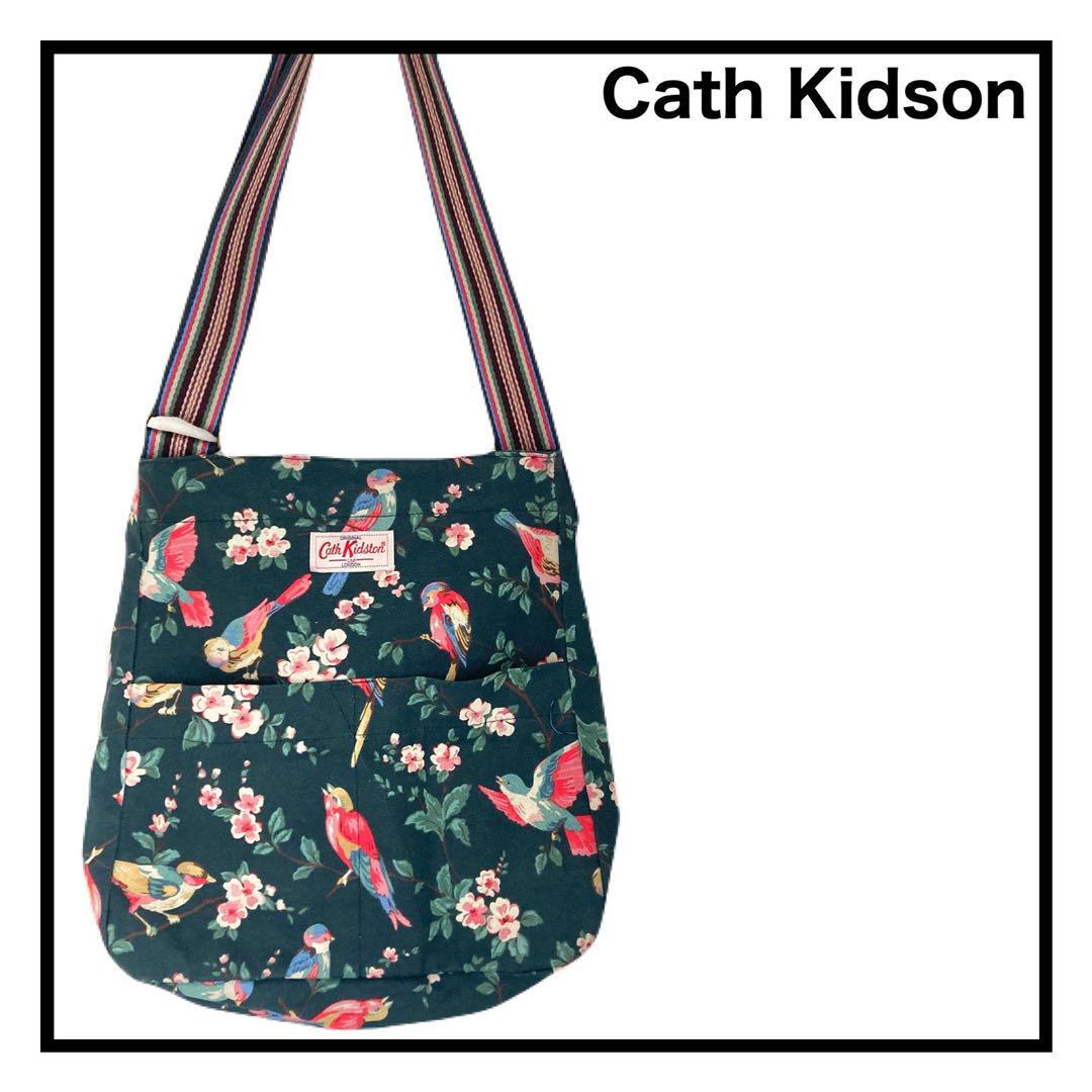 Cath Kidson　ショルダーバッグ　カバン　花柄　鳥　グリーン　レディース_画像1