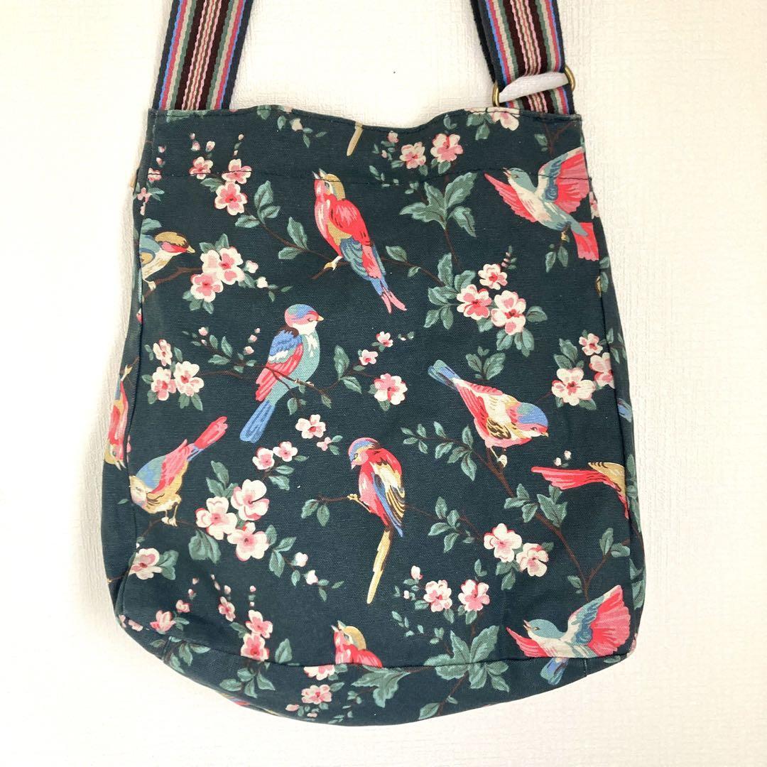 Cath Kidson　ショルダーバッグ　カバン　花柄　鳥　グリーン　レディース_画像5