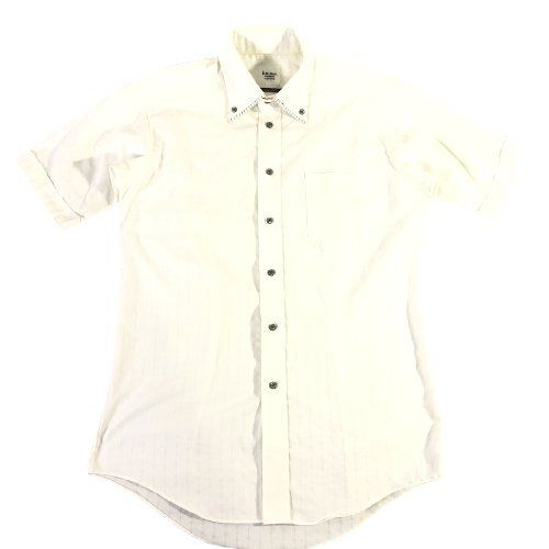 ■hiromichi nakano《中古△》二重衿スリムフィット 半袖 シャツ L位 白の画像1