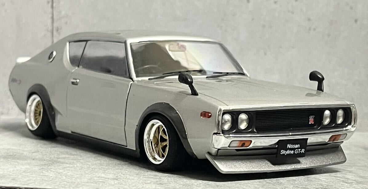 アシェット 国産名車 1/24 日産 スカイライン 2000 GT-R ケンメリ カスタム 旧車 ミニカー 深リム ワタナベ_画像2