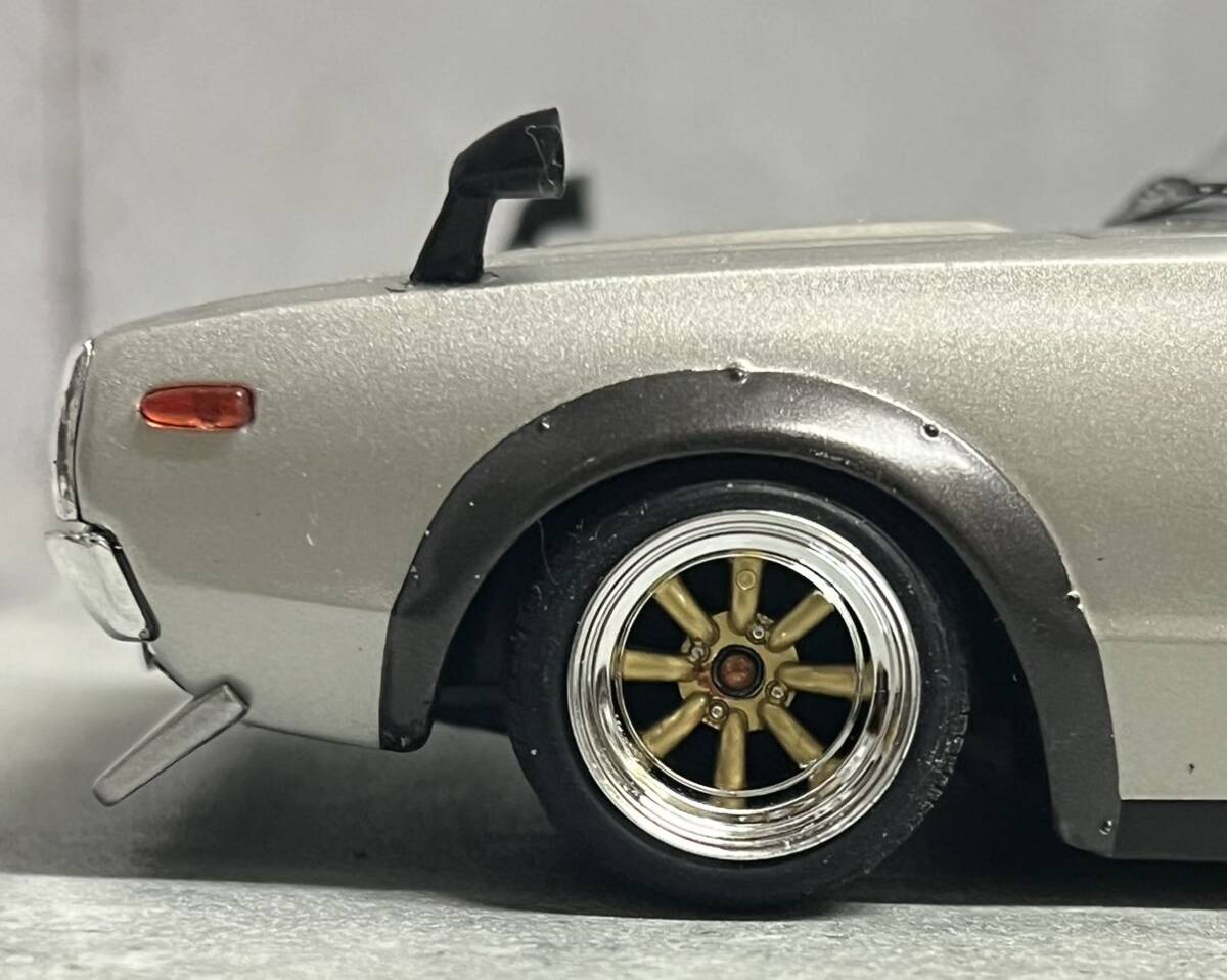 アシェット 国産名車 1/24 日産 スカイライン 2000 GT-R ケンメリ カスタム 旧車 ミニカー 深リム ワタナベ_画像3