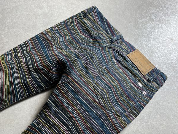 2000年◆ミレニアム◆Paul Smith◆40◆レインボーカラーのステッチブーツカットデニムパンツ　貴重　ポールスミス　アーカイブ　Y2K_画像8