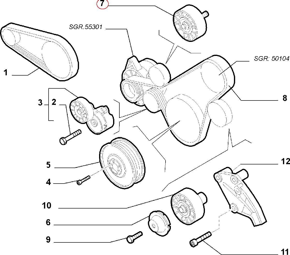 【Febi bilstein】 アイドラープーリー [Alfa Romeo,アルファロメオ,156 / 55190052,60814427,19488]_画像3