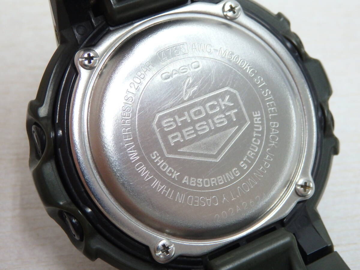 za72) CASIO カシオ G-SHOCK Gショック AWG-M500KG デジタル アナログ デジアナ ソーラー ラウンドフェイス 腕時計 電波_画像8