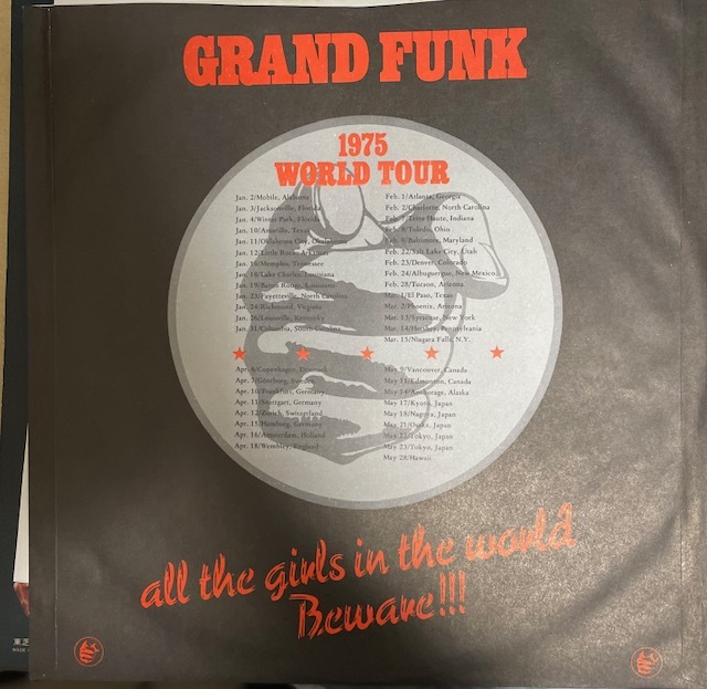 GRAND FUNK 【all the girls in the world bewave!!!】　グランドファンク・レイルロード　国内　ECS-8011S　1974年　ピンナップ付_画像4