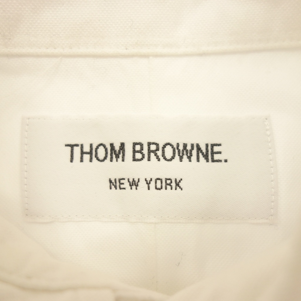 美品◆トムブラウン ボタンダウンシャツ 長袖 MWL001AW5259 コットン メンズ ホワイト サイズ00 THOM BROWNE【AFB7】_画像6