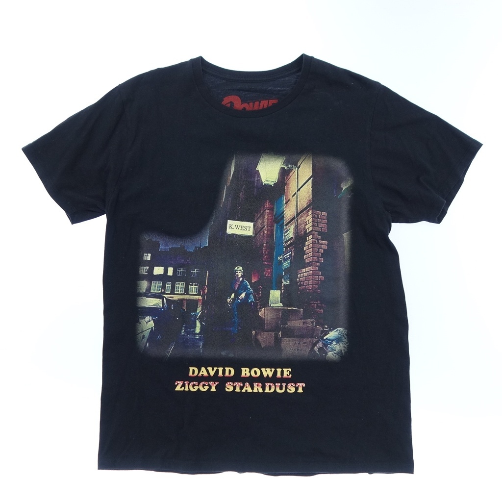 美品◆ダルク Tシャツ カットソー 半袖 デヴィッド ボウイ ジギー スターダスト ブラック XL DALUC David Bowie Ziggy Stardust【AFB10】_画像1