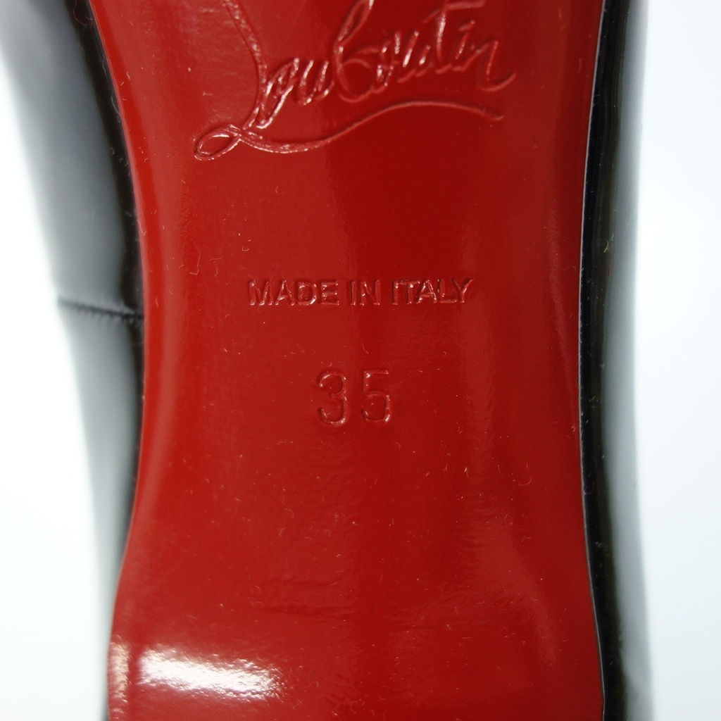 極美品◆クリスチャンルブタン パンプス ハイヒール パテントレザー レディース ブラック サイズ35 Christian Louboutin【AFD9】_画像7