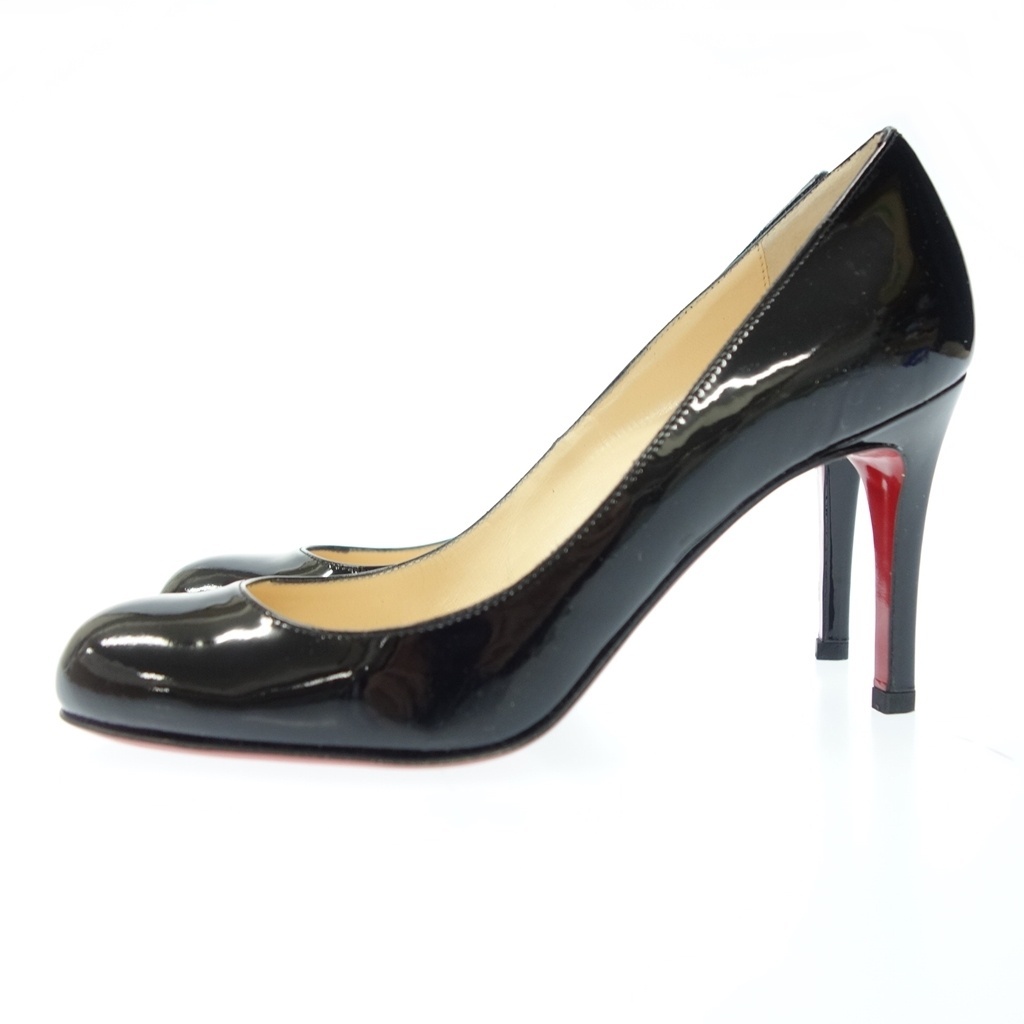 極美品◆クリスチャンルブタン パンプス ハイヒール パテントレザー レディース ブラック サイズ35 Christian Louboutin【AFD9】_画像2