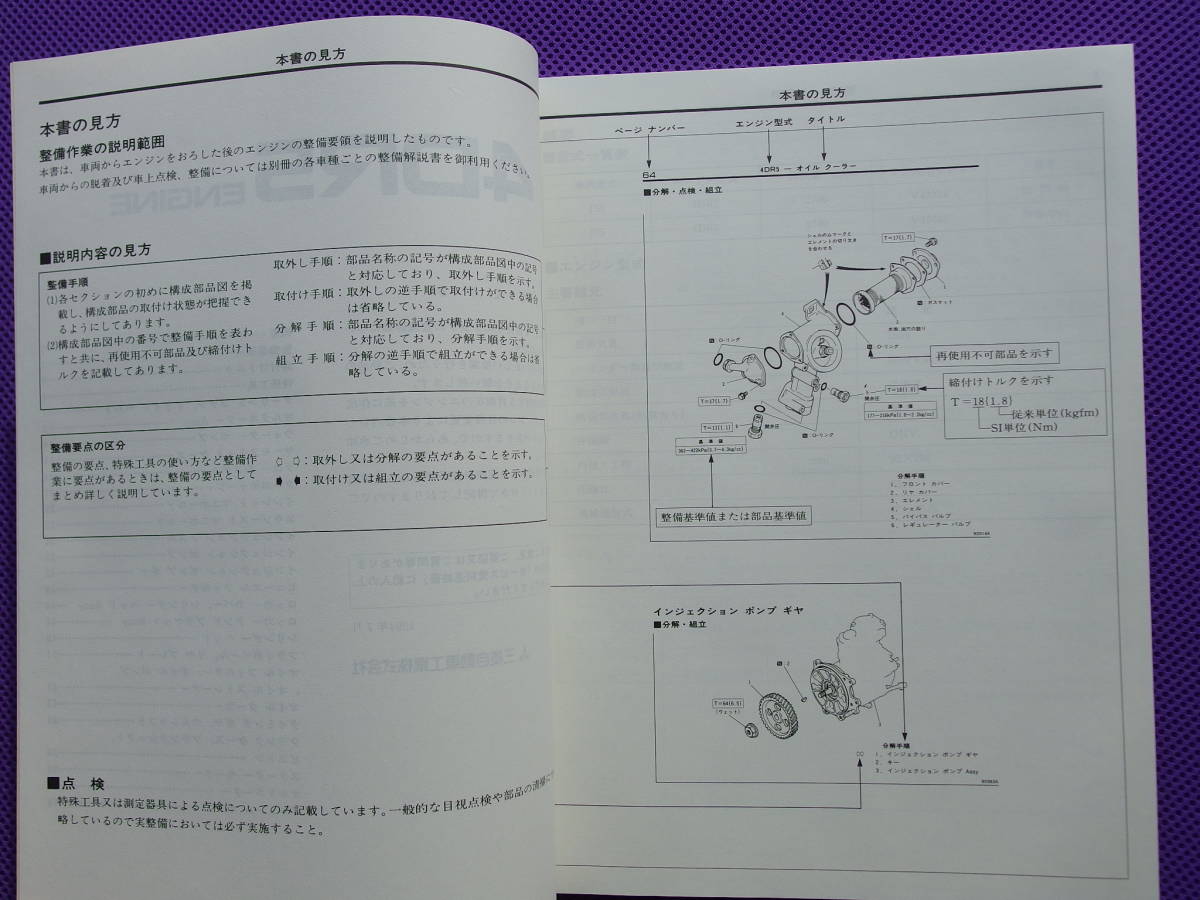 未使用◆ 4DR5 エンジン整備解説書 ’94-7◆1994-7・JEEP（2700cc）ジープ 民間向け J55・防衛庁向け J25_画像6