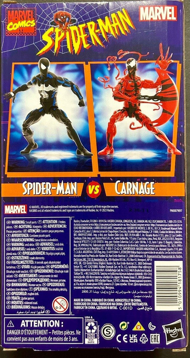 【未開封品】マーベルレジェンド クラシックシリーズ ブラックスーツ スパイダーマン VS カーネイジ ２パックMARVEL LEGEND SPIDER-MAN _画像2