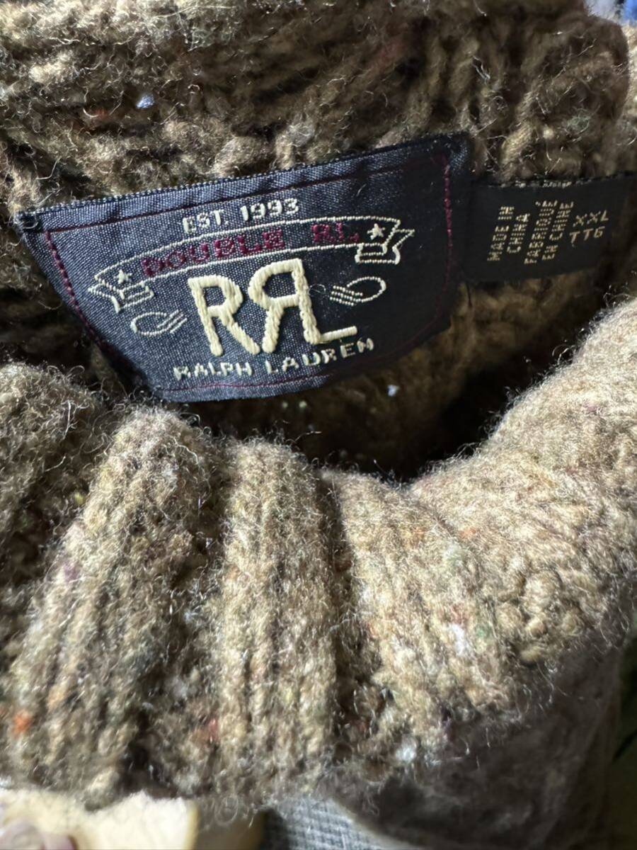 RRL CABLE TURTLENECK PULLOVER KNIT TAN DONEGAL MULTI ケーブル　タータン　ニット　セーター　希少サイズ　ビンテージ　定価8.18万_画像3