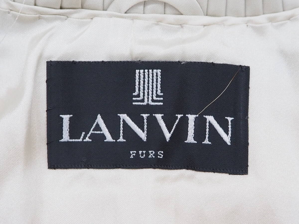 ■LANVIN■サファイアミンク■ハーフコート■着丈63㎝■裾スカラップデザイン■SAGAゴールド■の画像8