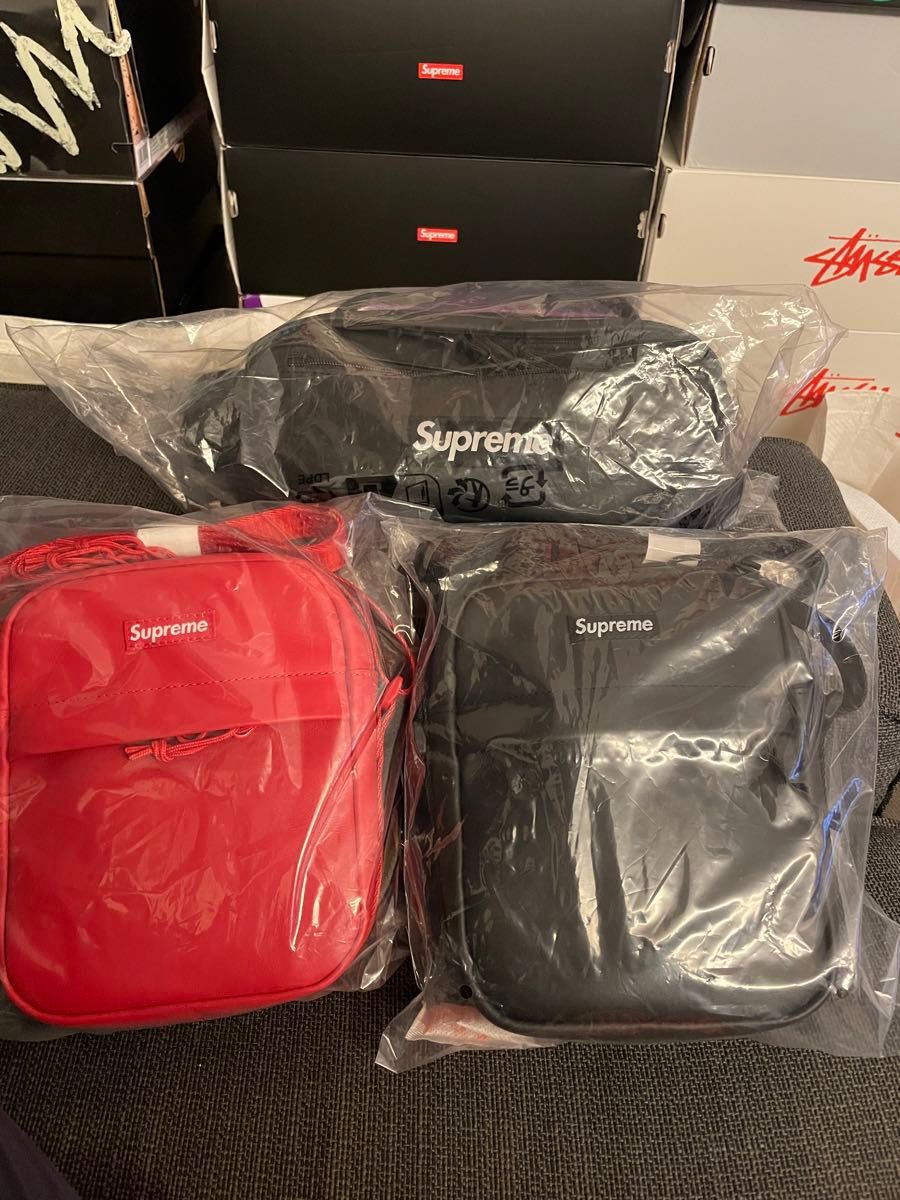 Supreme Leather Shoulder Bag "Red"