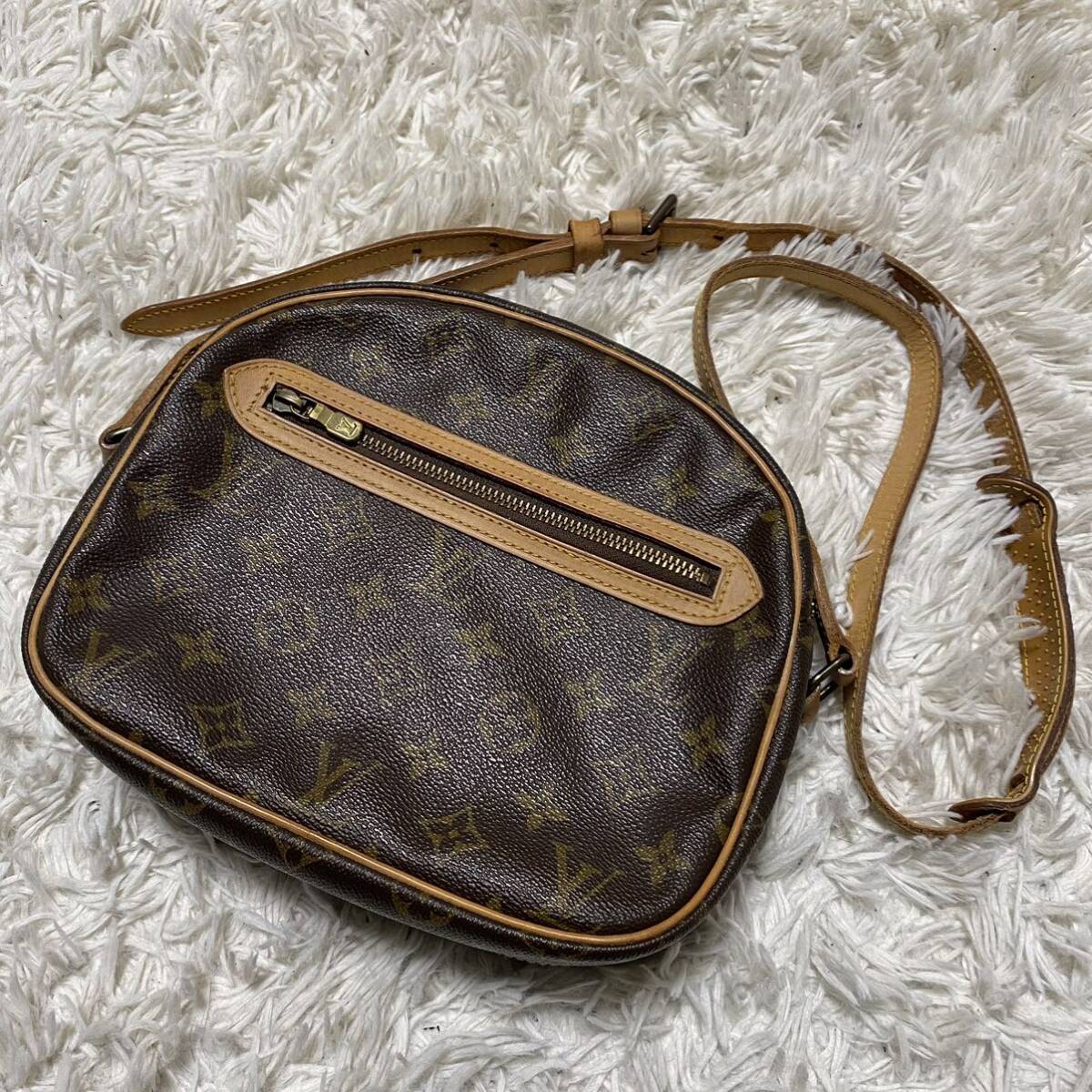 1円 美品 LOUIS VUITTON ルイヴィトン ショルダーバッグ サンリス モノグラム ブロワ 斜め掛け ブラウン 金具_画像1