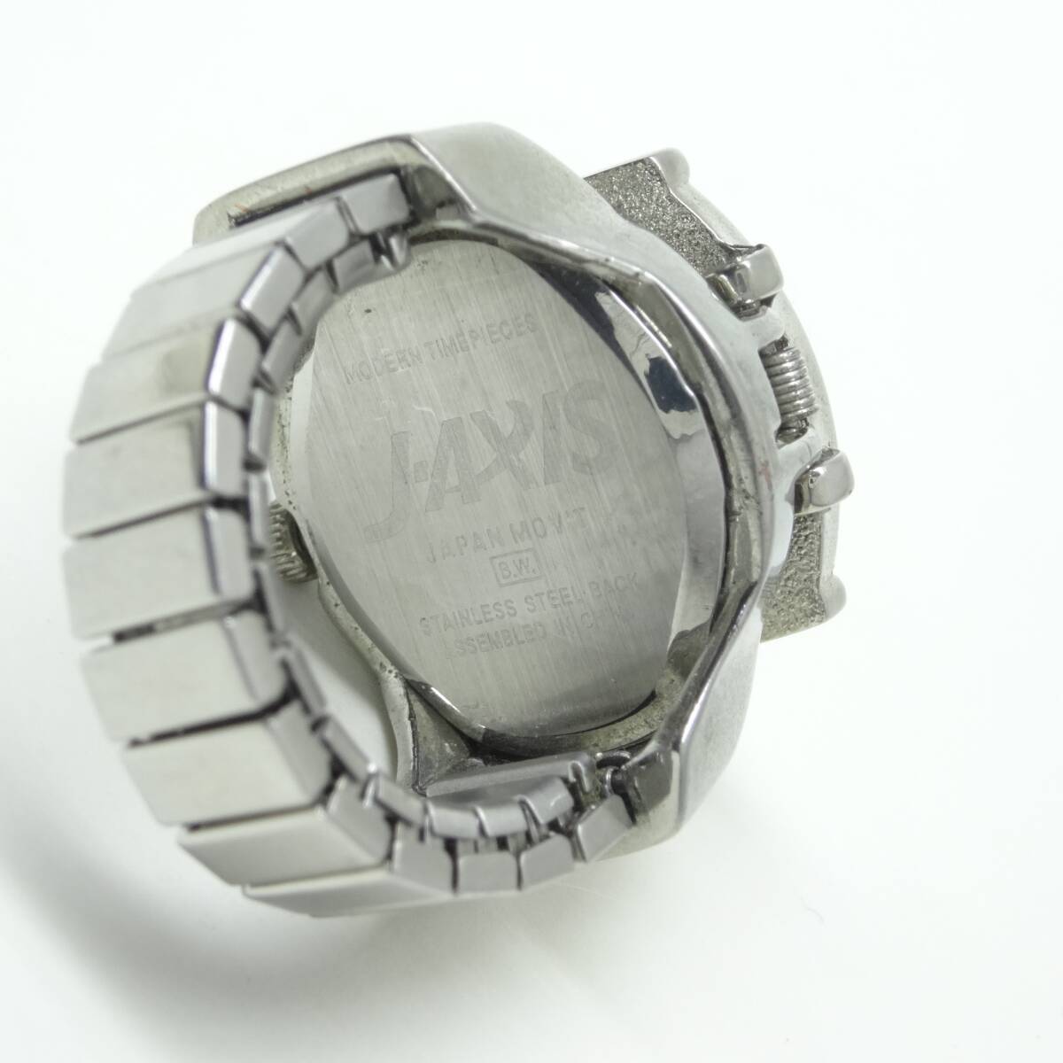 D86 リングウォッチ 時計 指輪時計 可動品 ブラック シルバー _画像8