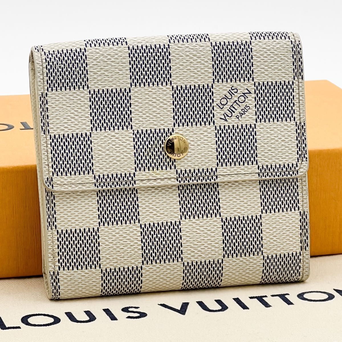 LOUIS VUITTON ルイヴィトン ダミエ アズール ポルトモネ ビエ カルトクレディ エリーズ コンパクト 財布 N61733_画像2