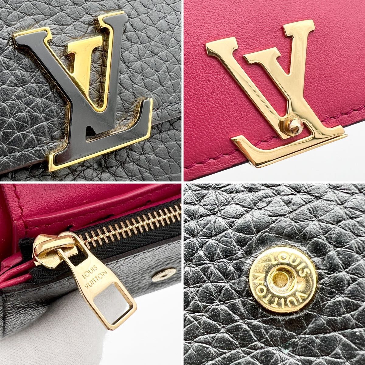 美品 LOUIS VUITTON ルイ ヴィトン トリヨン ポルトフォイユ カプシーヌ コンパクト ウォレット 財布 黒 M62157_画像9