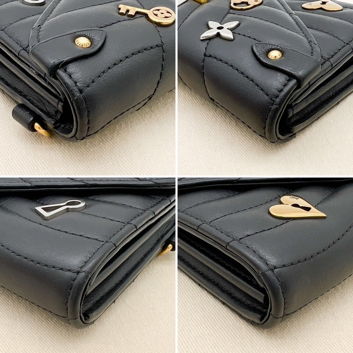 超希少 LOUIS VUITTON ルイヴィトン ポルトフォイユ ロン ラブロック ニューウェーブ 長財布 黒 ブラック M64205_画像4