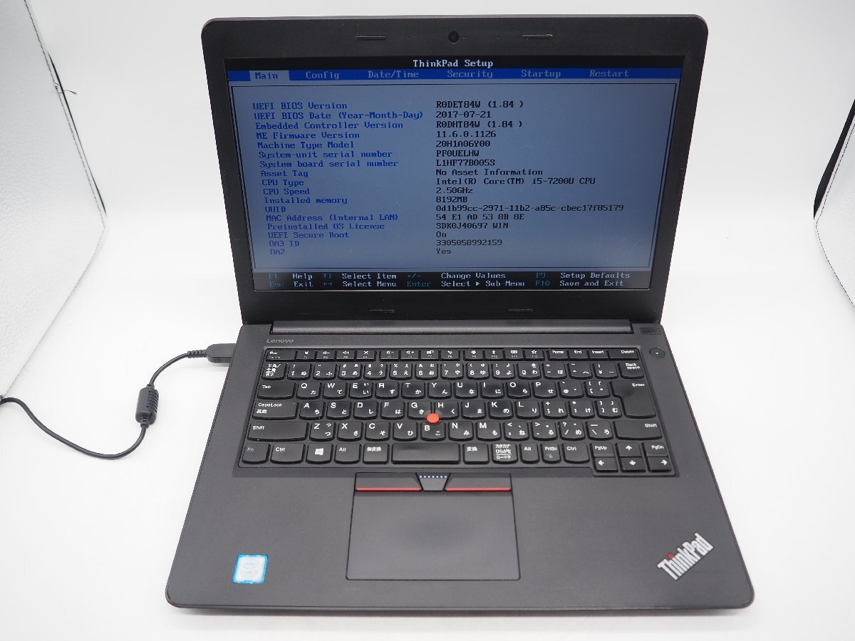 【Y6064】【Z5347】★Lenovo☆ThinkPad E470■Core i5-7200U 2.5GHz/メモリ8GB/_画像1