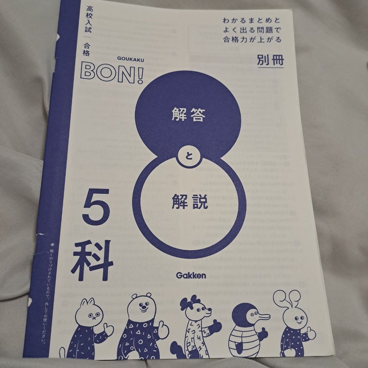 わかるまとめとよく出る問題で合格力が上がる 5科