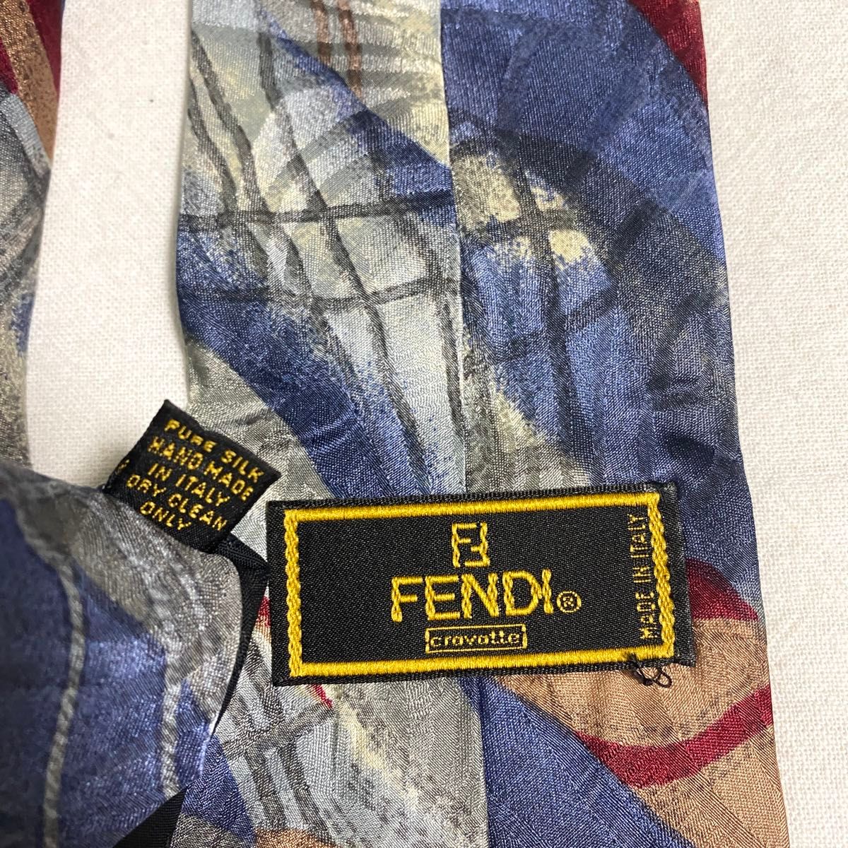FENDI cravatte フェンディ ネクタイ シルク イタリア製 ブルー系