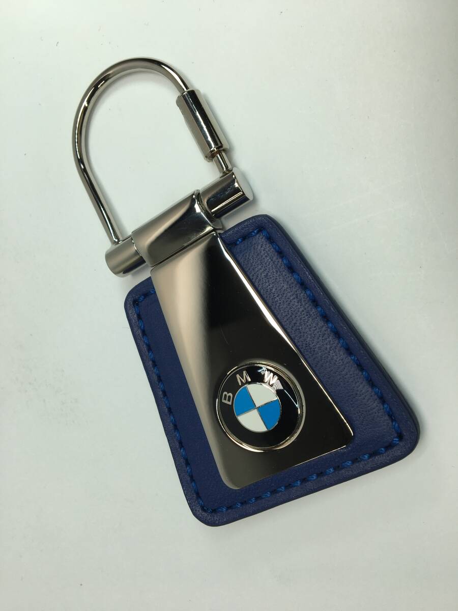 【パケ無料】デッドストック 未使用 BMW 純正ロゴ キーリング キーホルダー レザー ネイビー ノベルティ [t1124] _画像2