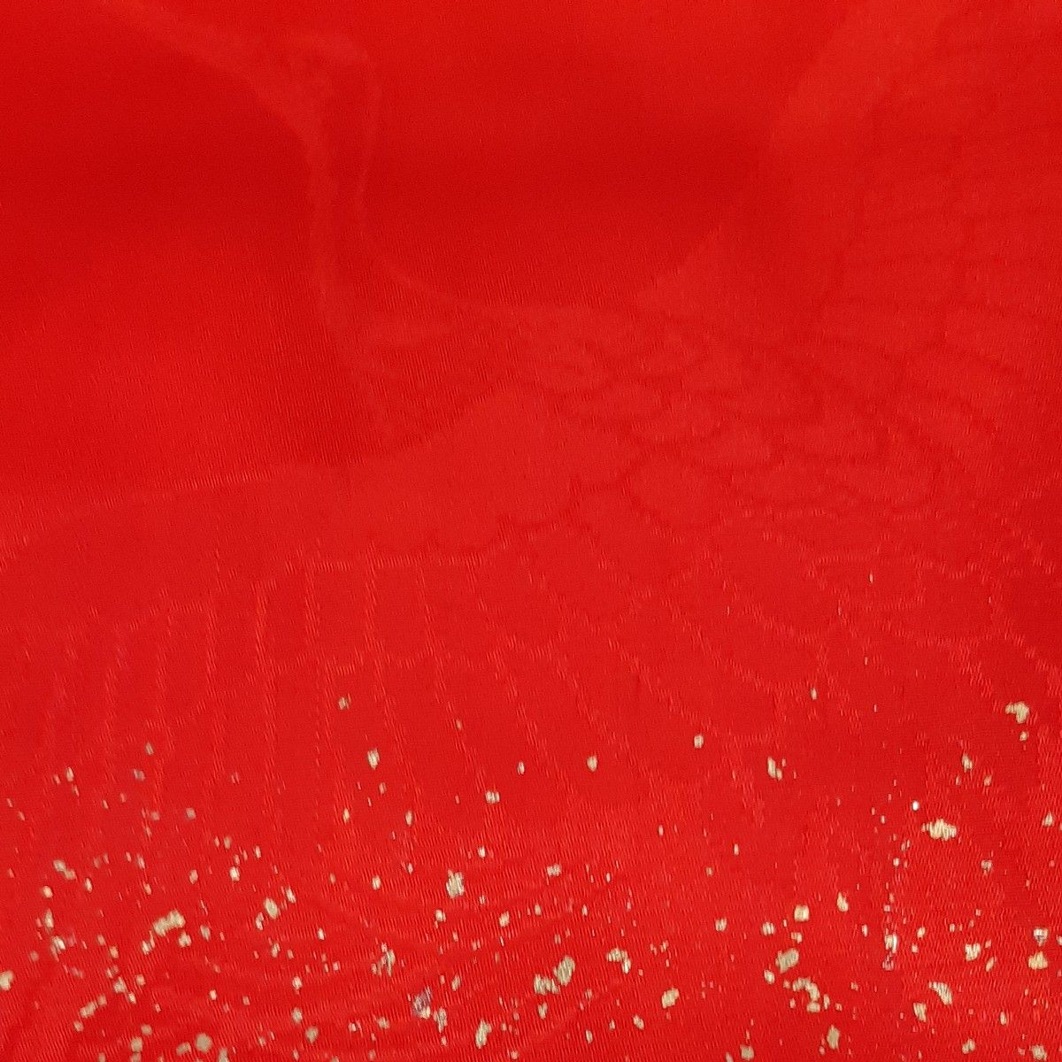 長襦袢の無双袖　紅絹の羽二重   深紅の美品　290cm×2枚  580たっぷり！