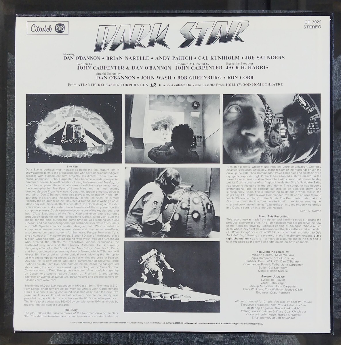 #LP record # O.S.T. / JOHN CARPENTER / DARK STAR [ dark Star ](CT7022) / soundtrack record LP