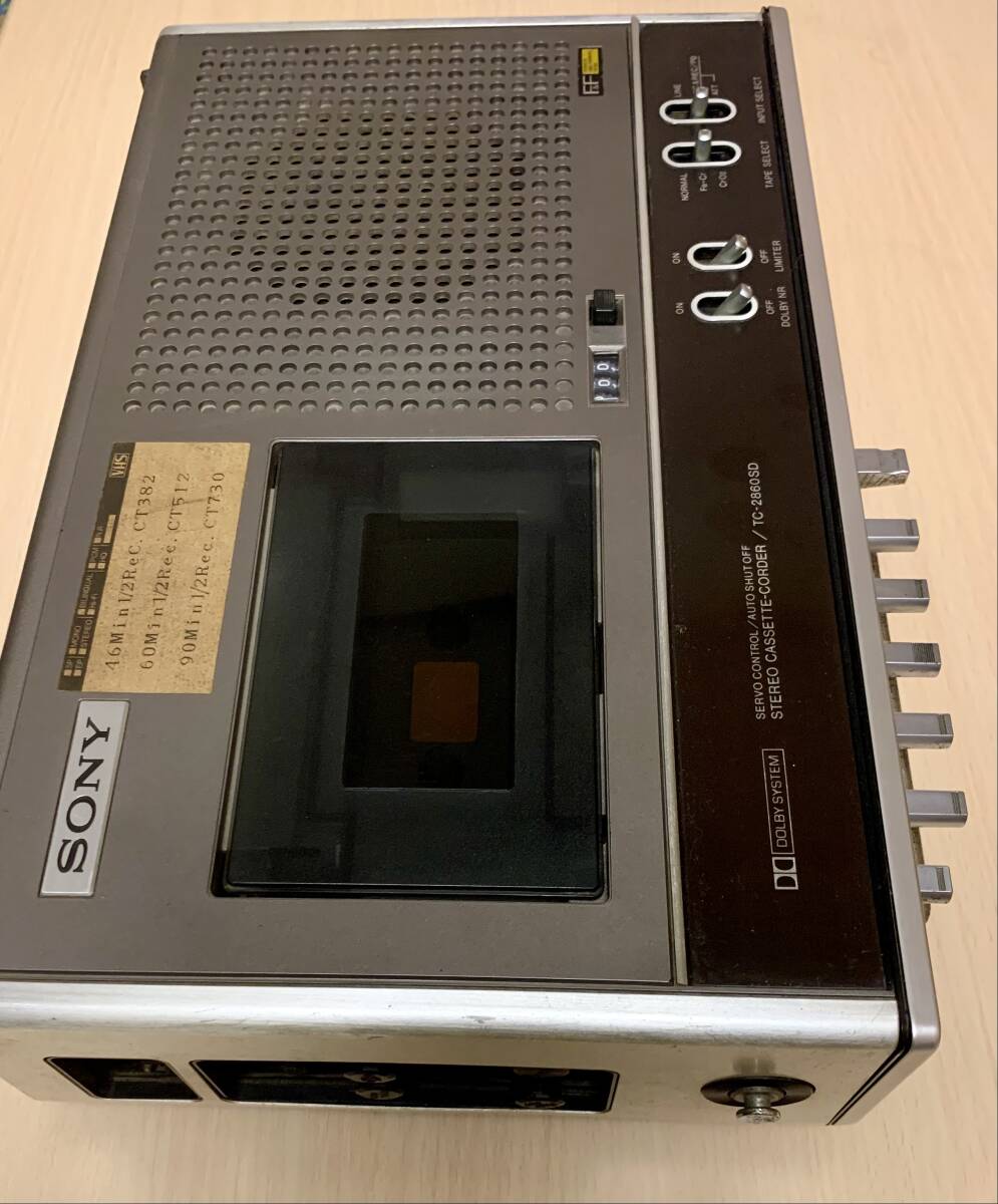 SONY ソニー STEREO CASSETTE-CORDER TC-2860SD カセットデッキ デンスケ ジャンクの画像4