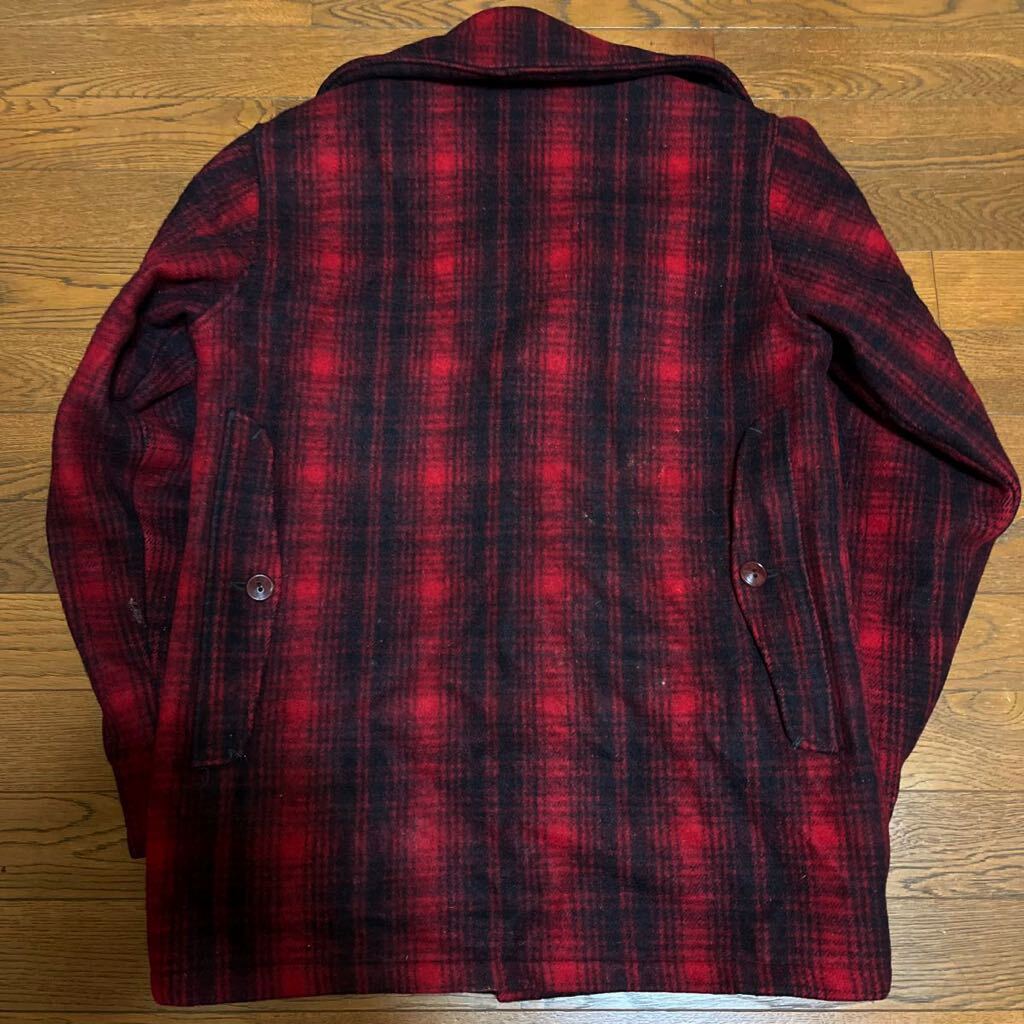 60s ヴィンテージ Woolrich ウールリッチ マッキーノ ジャケット ハンティング バッファロー チェック 赤 ビンテージ 40年50年 レッド_画像10