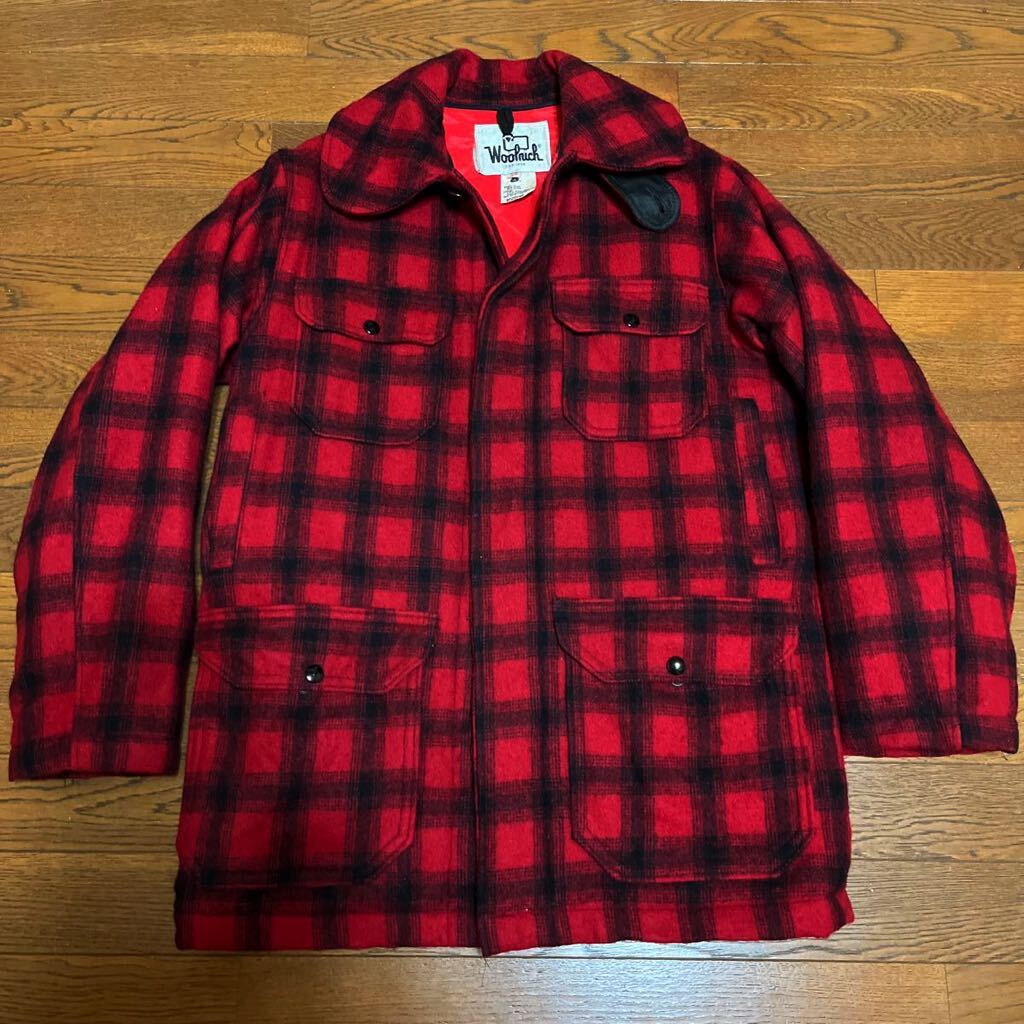 70s ヴィンテージ Woolrich ウールリッチ マッキーノ ジャケット ハンティング バッファロー チェック 赤 ビンテージ 40年50年 レッド