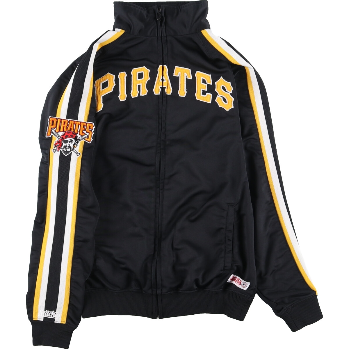 古着 STITCHES MLB PITTSBURGH PIRATES ピッツバーグパイレーツ ジャージ トラックジャケット メンズS フルジップ 袖ワッペン /eaa423469