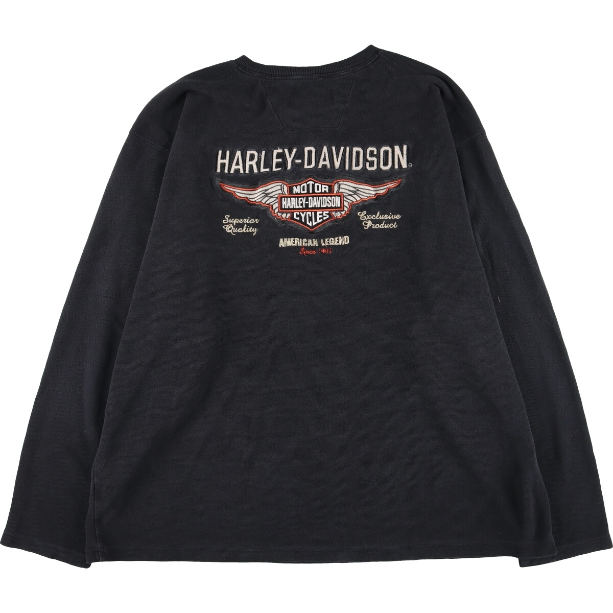 古着 ハーレーダビッドソン Harley-Davidson バック刺繍 ヘンリーネック サーマルロングTシャツ メンズXXL /eaa425909_画像2