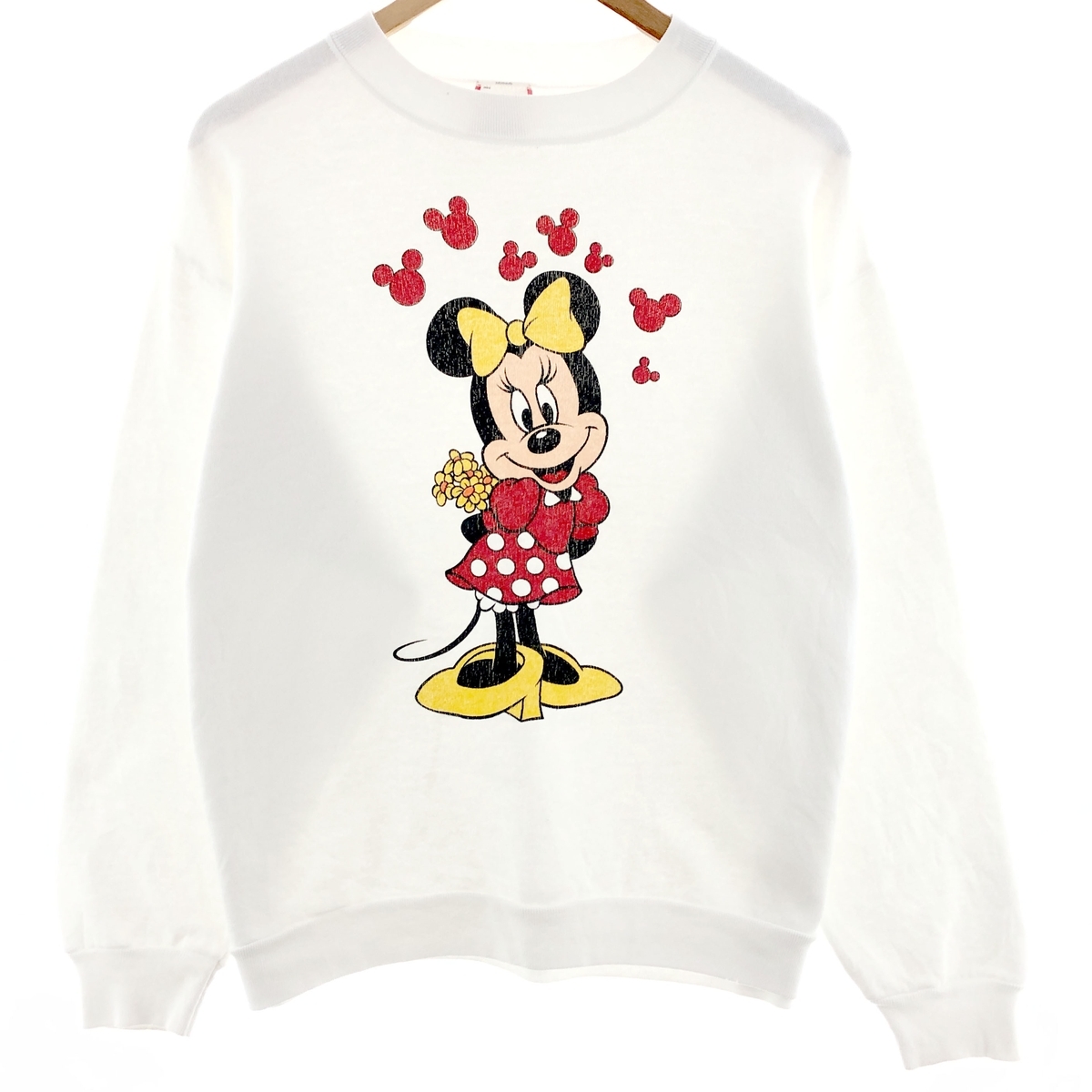 古着 90年代 Disney DESIGNS MINNIE MOUSE ミニーマウス キャラクタースウェットシャツ トレーナー USA製 メンズL ヴィンテージ /eaa381576