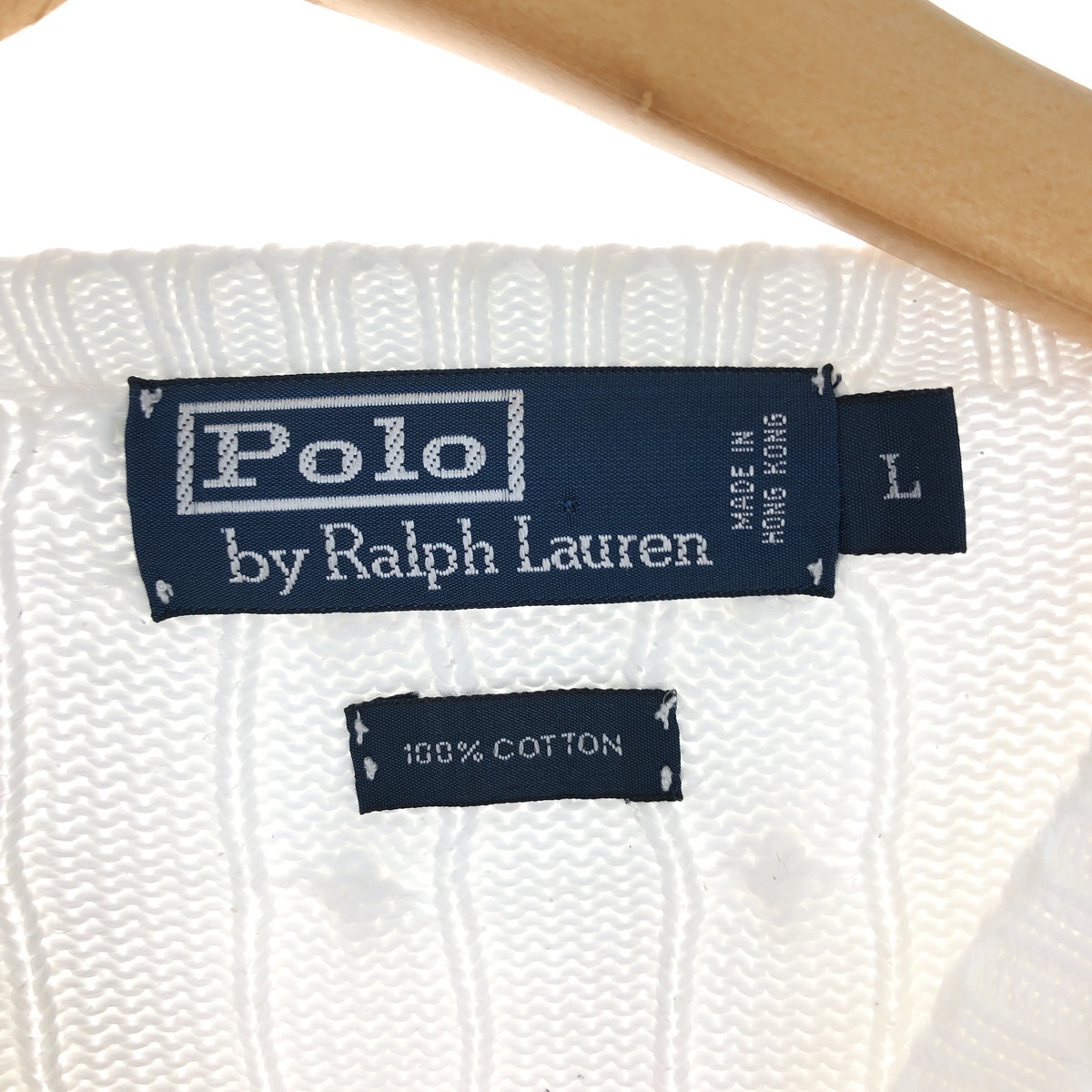 古着 ラルフローレン POLO by Ralph Lauren ケーブル編み コットンニットセーター メンズL /eaa399480_画像3