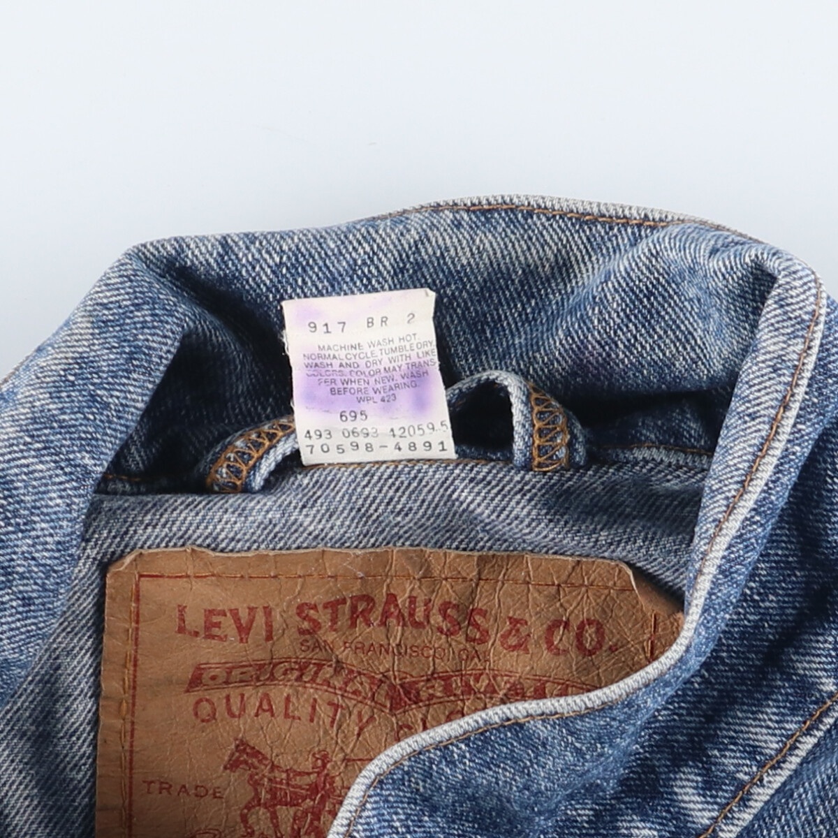 古着 90年代 リーバイス Levi's 70598-4891 デカパッチ デニムジャケット Gジャン メンズL ヴィンテージ /eaa423791_画像5